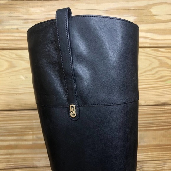 Cole Haan Grand OS Tall Black Leather Riding Boots - Picture 3 of 10